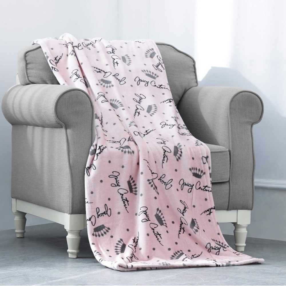 Juicy Couture Pink Throw Blanket